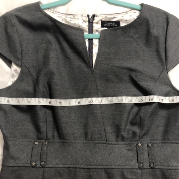 Tahari heather gray cap sleeve size 12 dress. - Picture 8 of 13